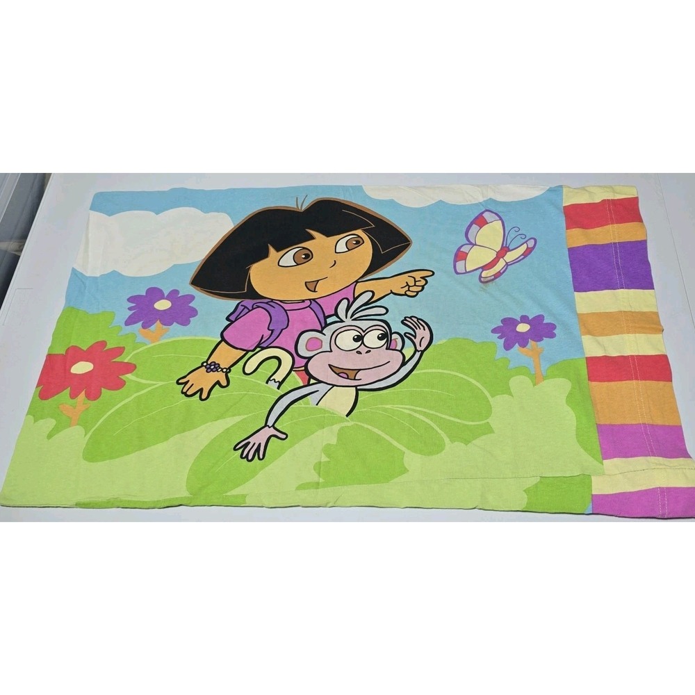 Vintage Dora The Explorer &‎ Boots Monkey Pillowcase